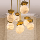 Pendant Elko antique brass finish alabaster by Eichholtz