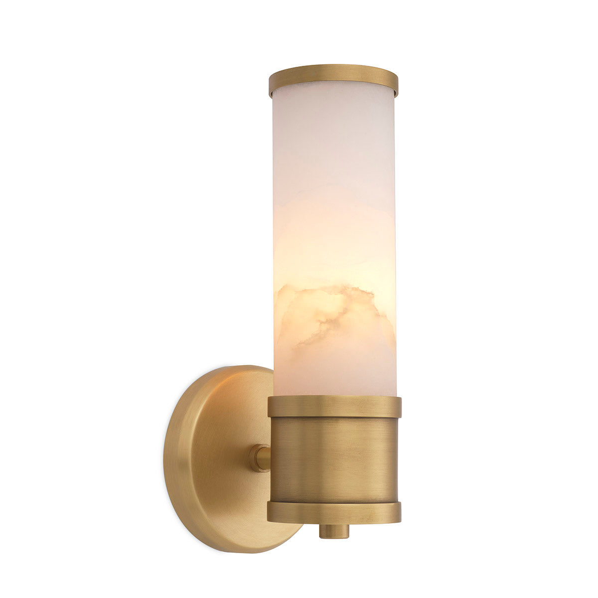 Wall Lamp Claridges Single antique brass finish alabaster by Eichholtz