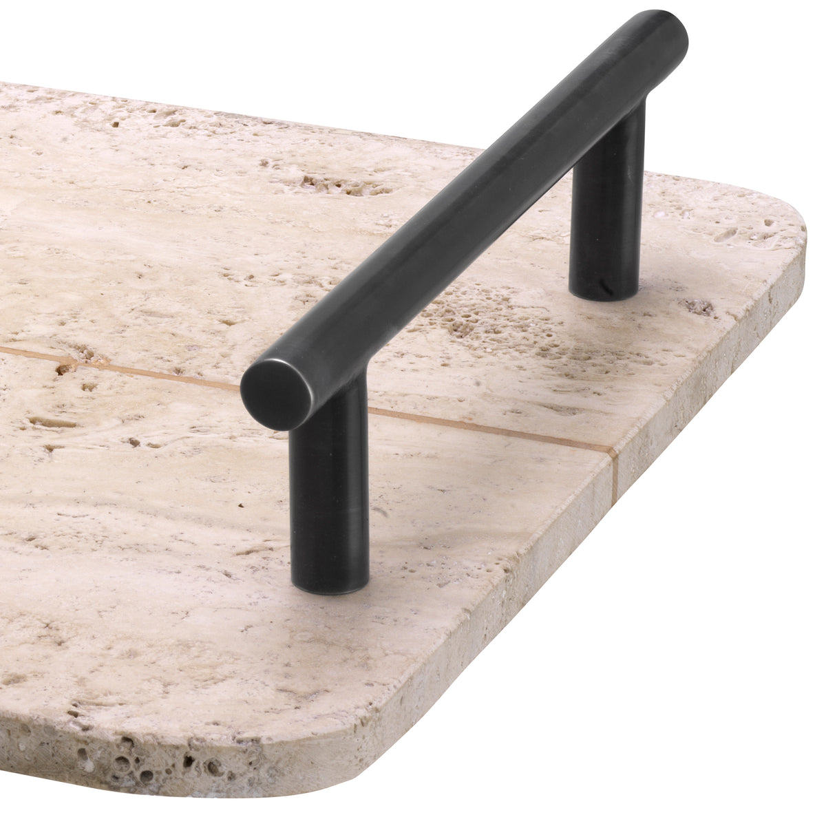 Tray Ugo travertine bronze highlight finish by Eichholtz