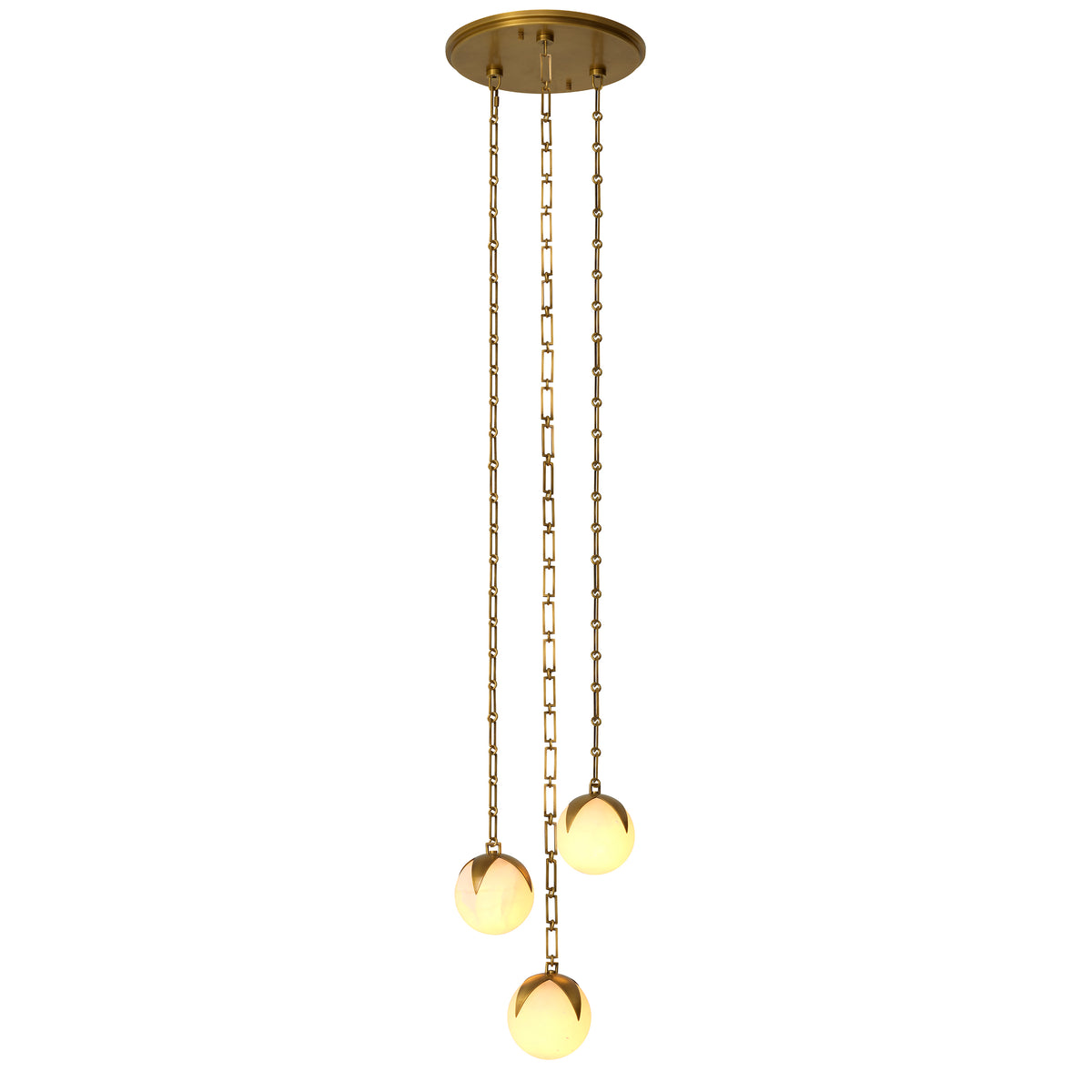 CDJ Chandelier Alesa S antique brass finish alabaster by Eichholtz
