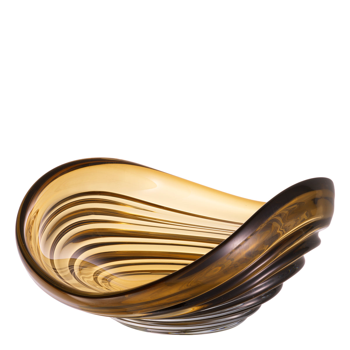 Bowl Pheadra L brown glass by Eichholtz