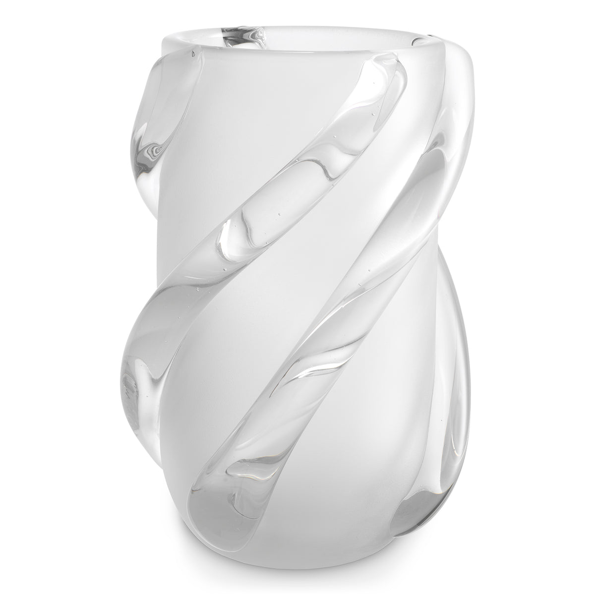 Vase Celestino M frosted white glass by Eichholtz