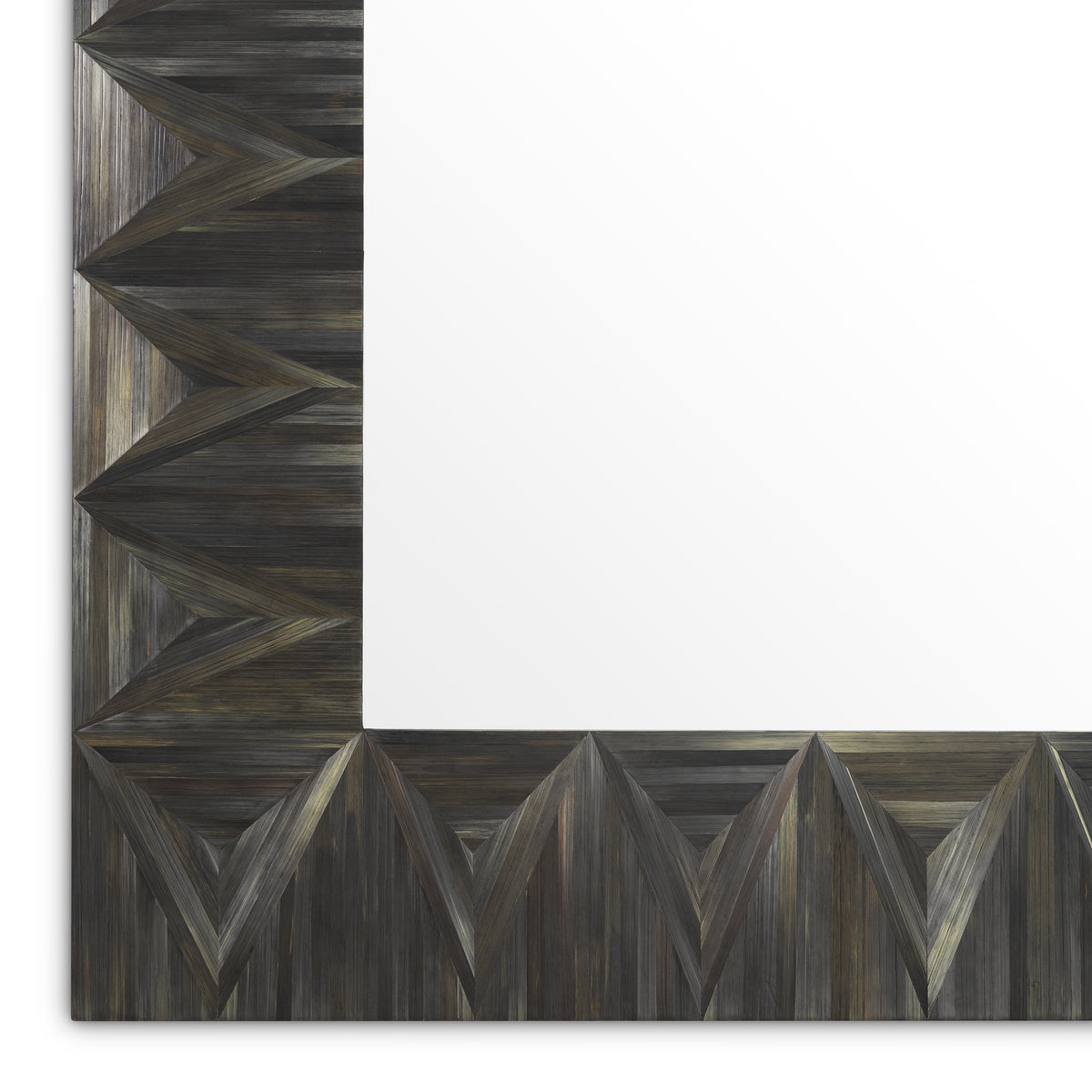 Mirror Belmont straw marquetry charcoal by Eichholtz