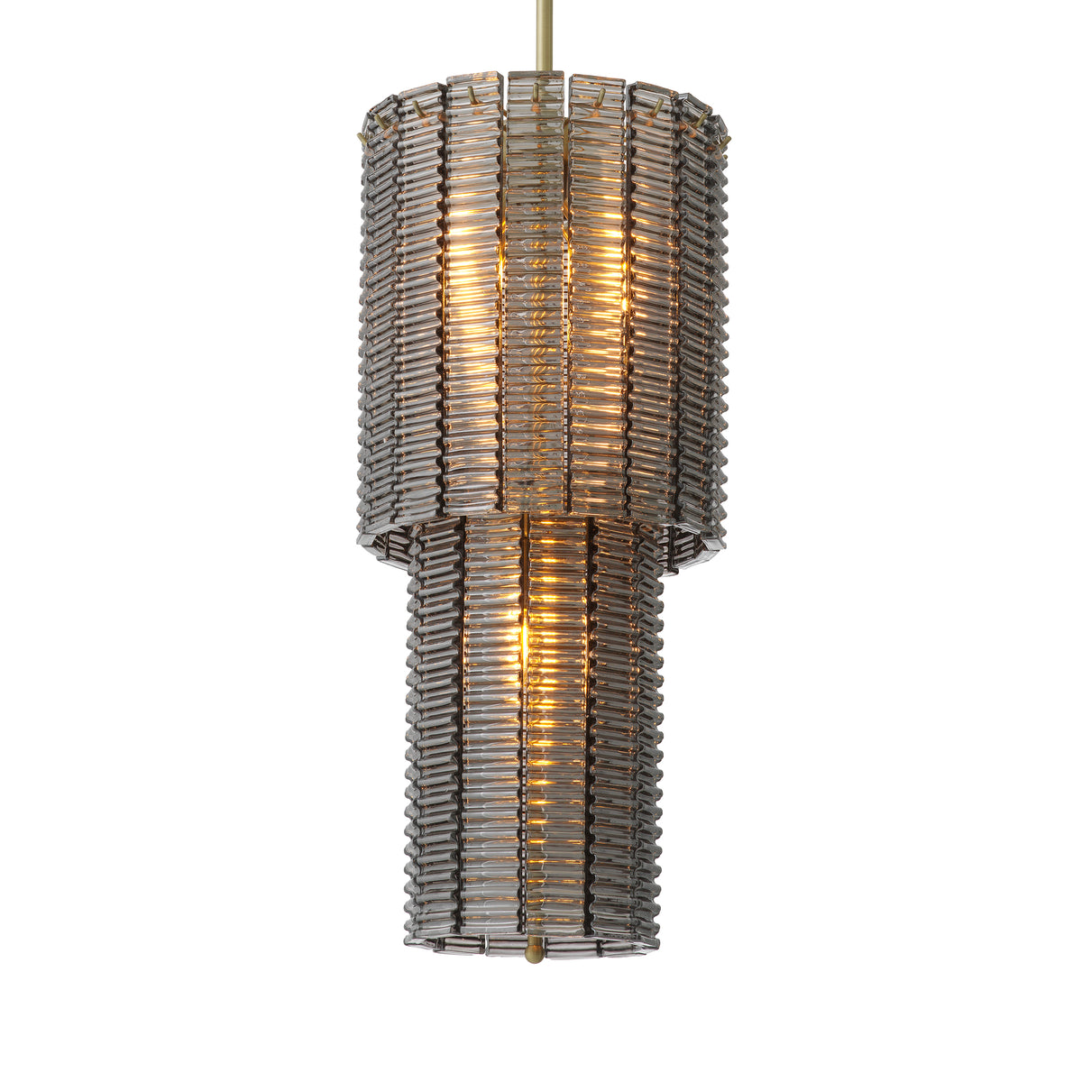 Chandelier Imperial S brushed brass finish smoke glass by Eichholtz