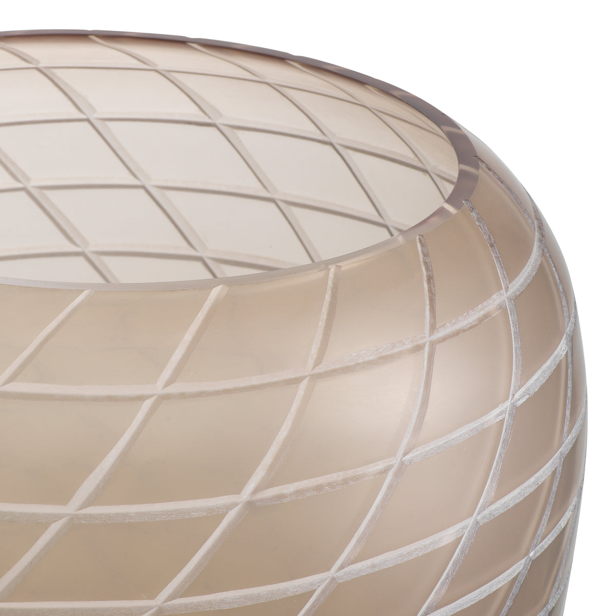 Vase Tarano S matte sand color glass by Eichholtz