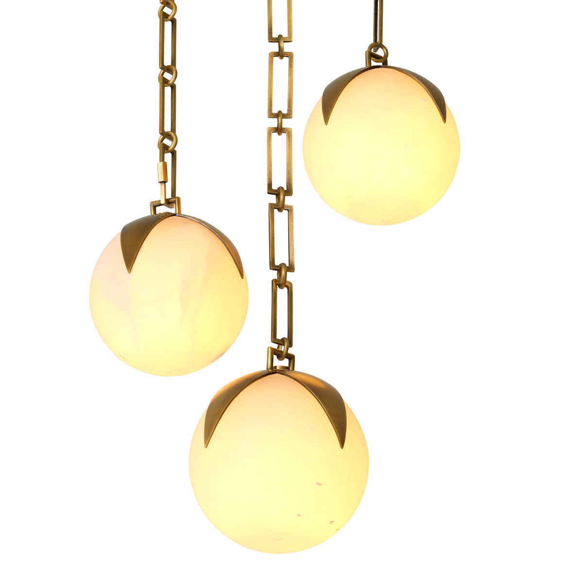 CDJ Chandelier Alesa S antique brass finish alabaster by Eichholtz