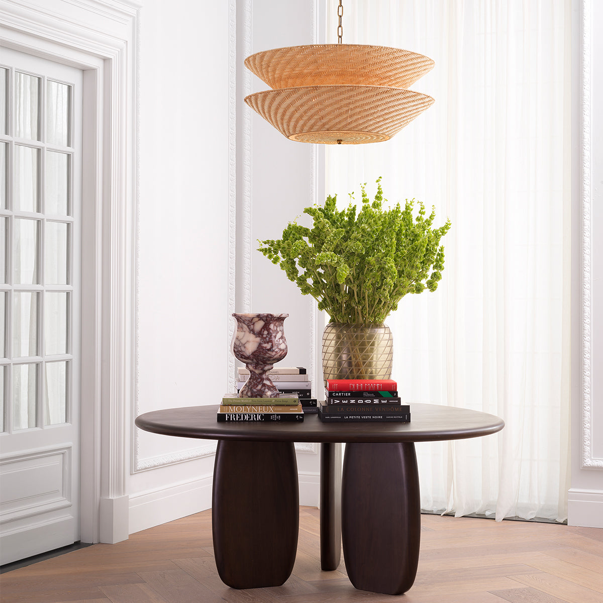 Chandelier Tavira natural rattan by Eichholtz