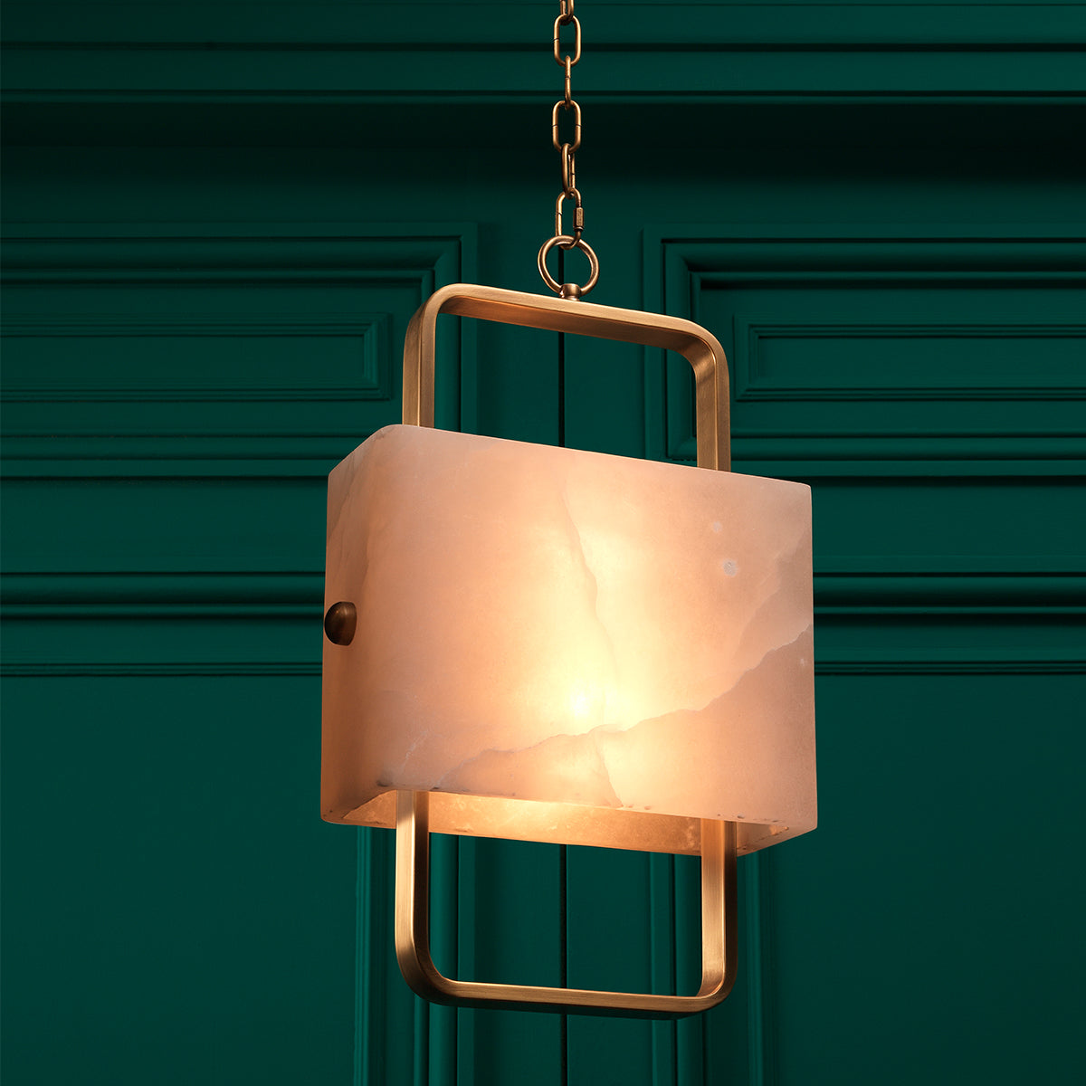 CDJ Chandelier Melbourne antique brass finish alabaster by Eichholtz