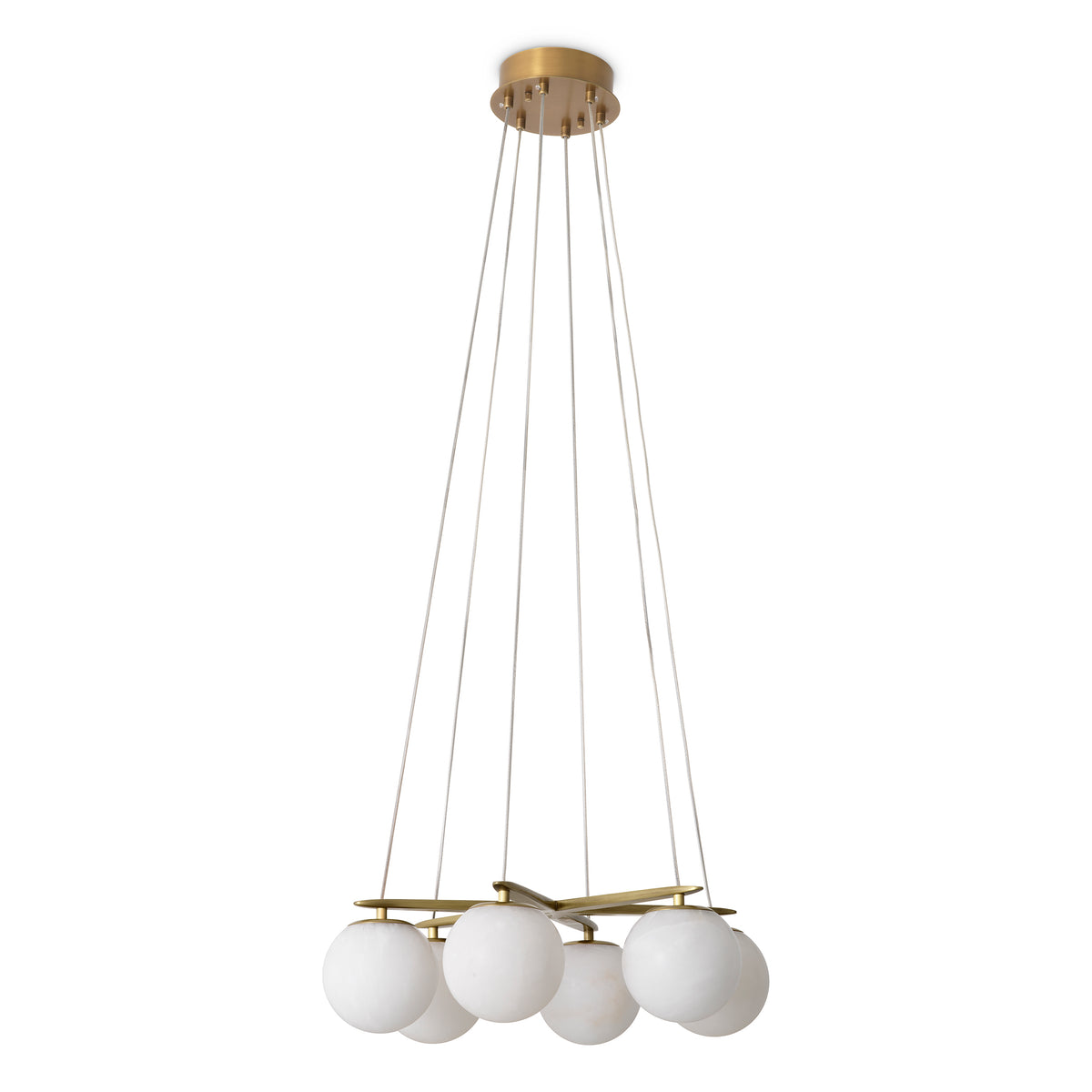 Chandelier Morro alabaster antique brass finish by Eichholtz