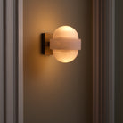 Wall Lamp Icarus antique brass finish alabaster by Eichholtz