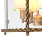 Pendant Preston vintage brass finish incl white shades by Eichholtz