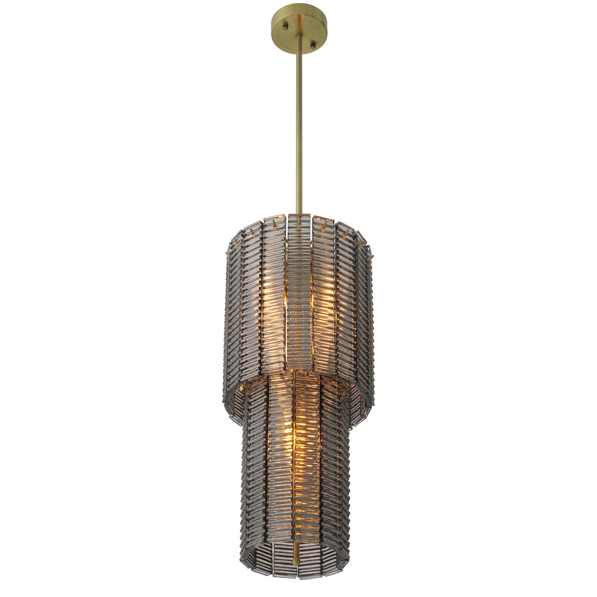 Chandelier Imperial S brushed brass finish smoke glass by Eichholtz