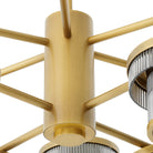 CDJ Chandelier Andromeda antique brass finish smoke glass by Eichholtz