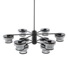 CDJ Chandelier Andromeda bronze highlight finish smoke glass by Eichholtz