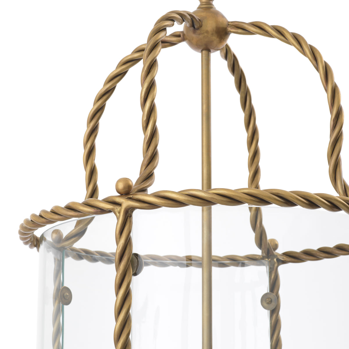 Pendant Preston vintage brass finish incl white shades by Eichholtz