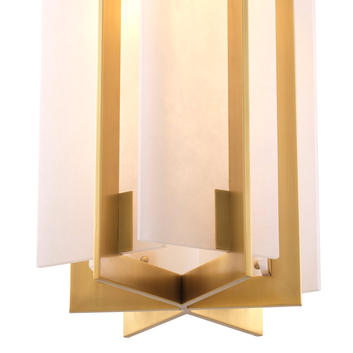 Chandelier Lugano antique brass finish alabaster by Eichholtz