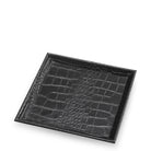 Desk Tray Scaleo croco embossed black leather set of 2 by Eichholtz