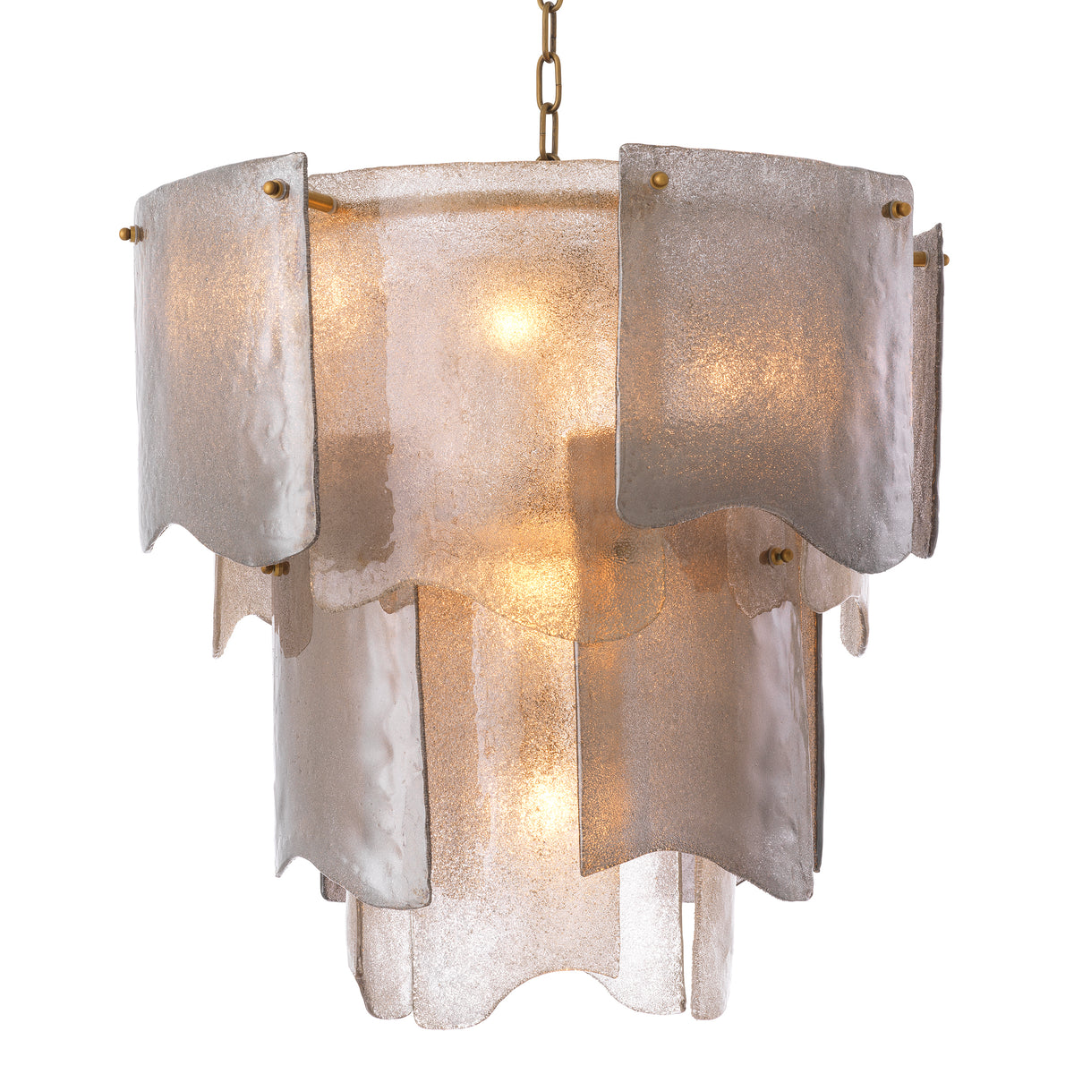 Chandelier Asinara S antique brass finish smoke glass by Eichholtz