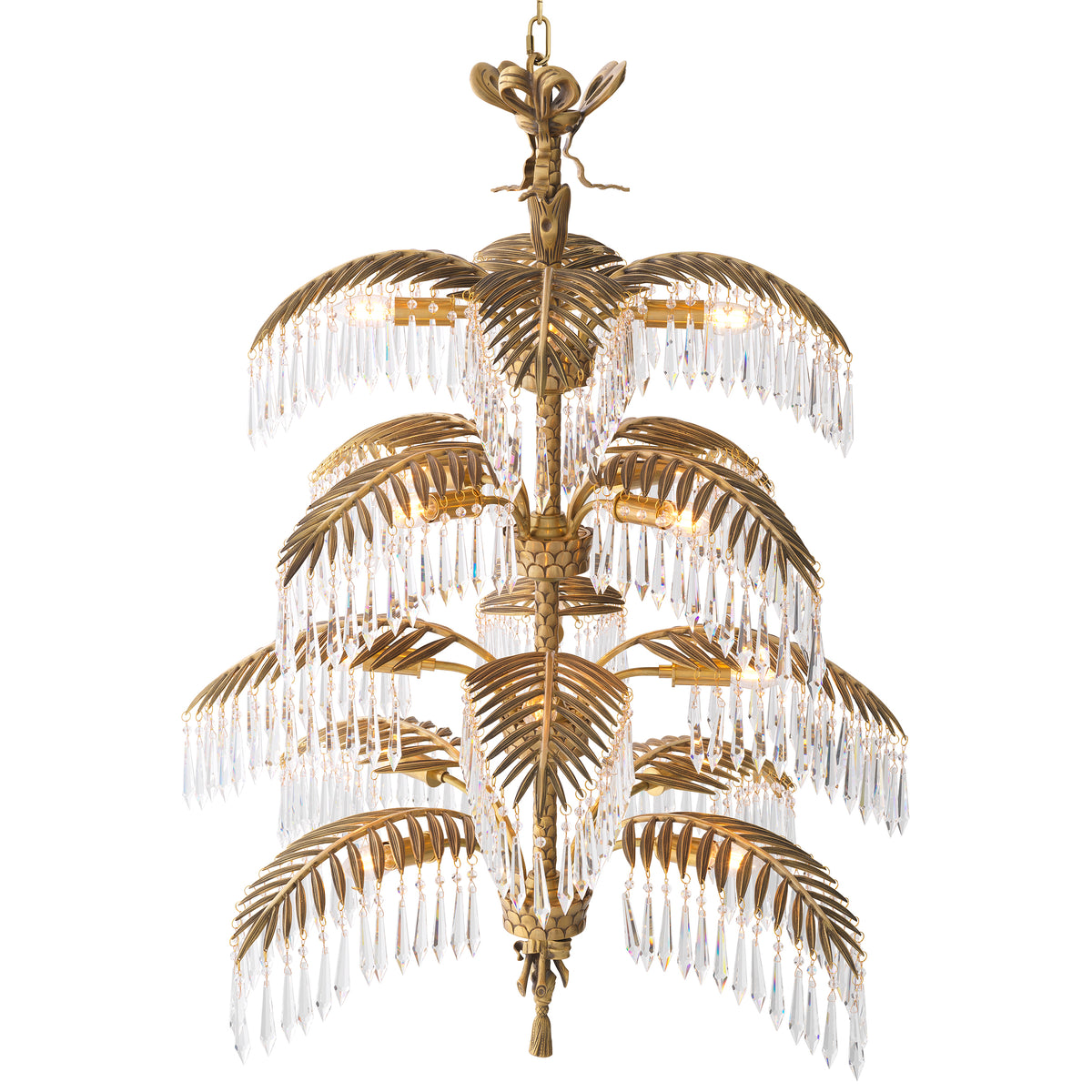 Chandelier Hildebrandt XL vintage brass finish by Eichholtz