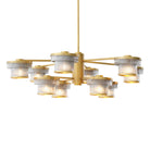 CDJ Chandelier Andromeda antique brass finish smoke glass by Eichholtz