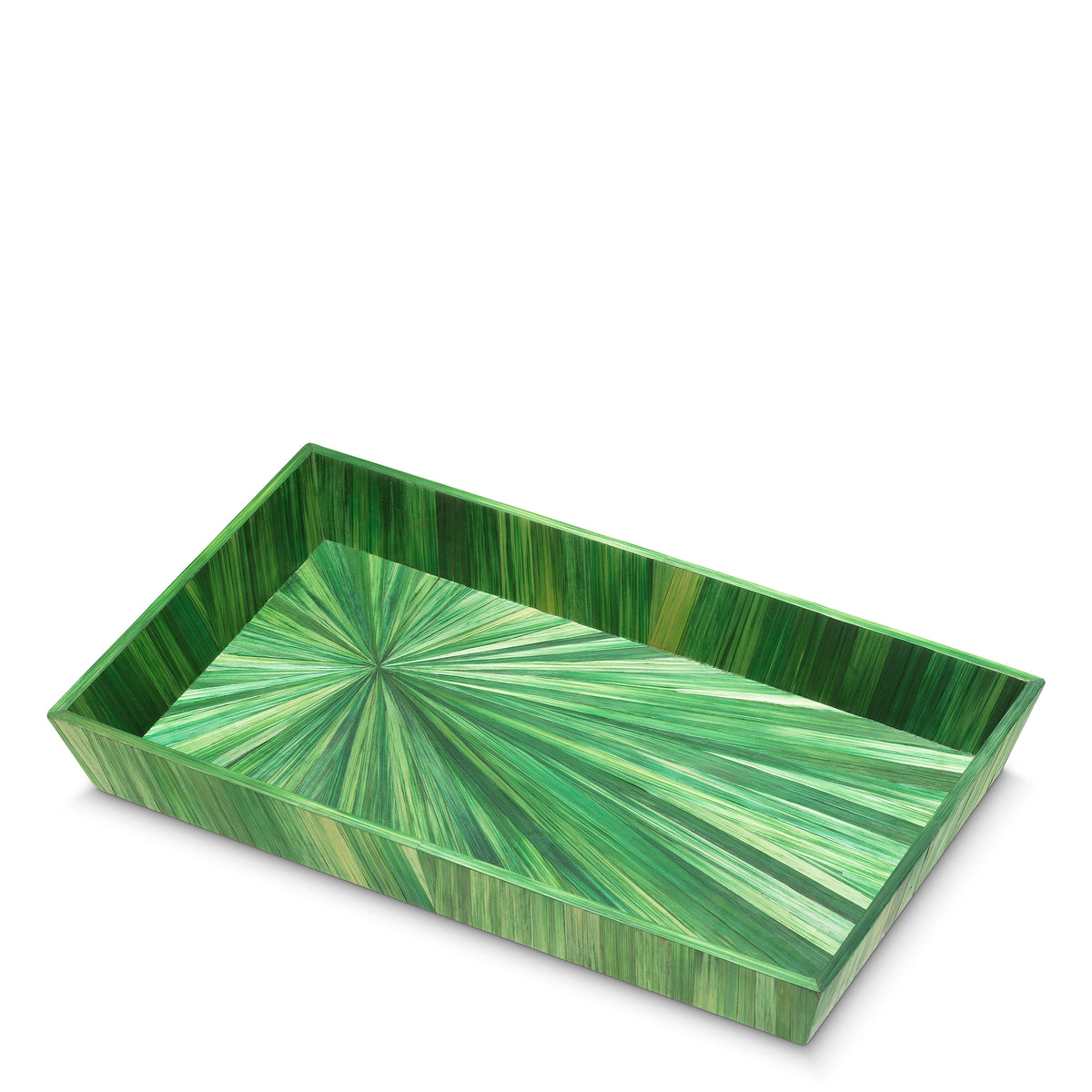 Desk Tray Harvard S straw marquetry green by Eichholtz