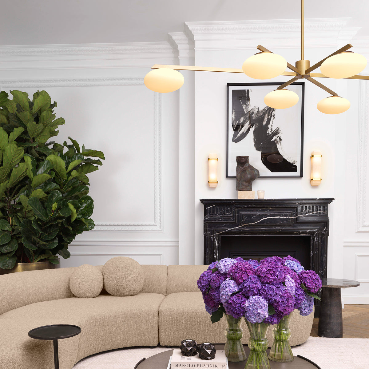 Chandelier Evergreen L antique brass finish by Eichholtz