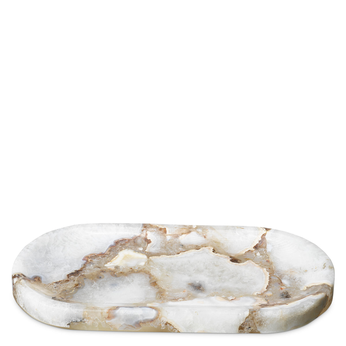 Tray Sonora Oval agate stone by Eichholtz