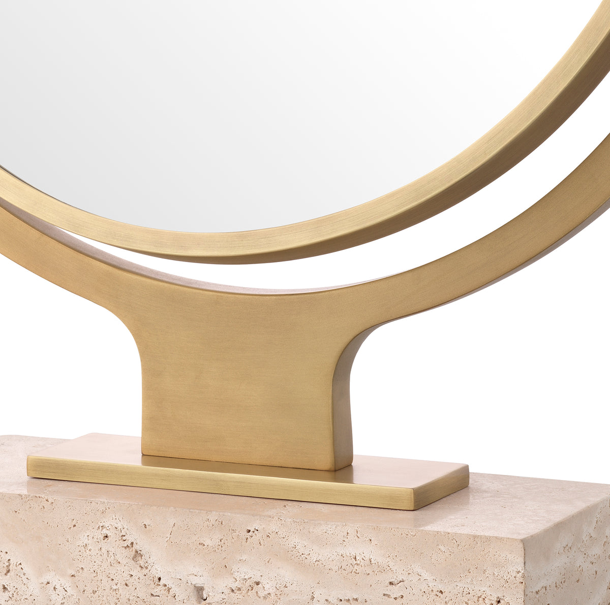 Table Mirror Briançon travertine antique brass finish by Eichholtz