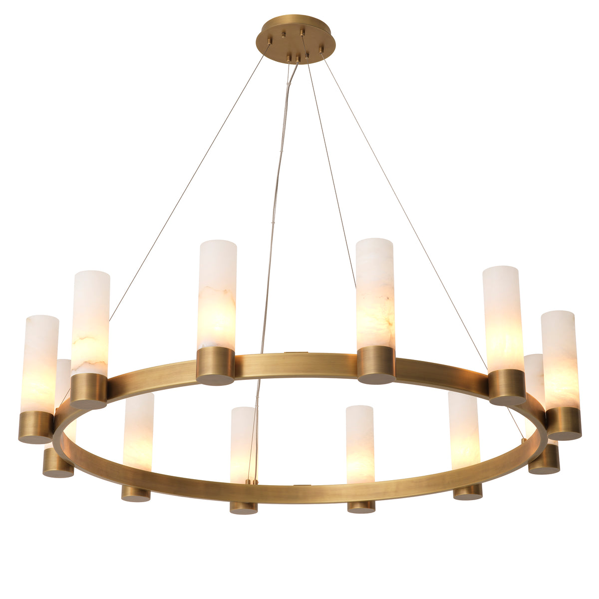 Chandelier Castro antique brass finish alabaster by Eichholtz