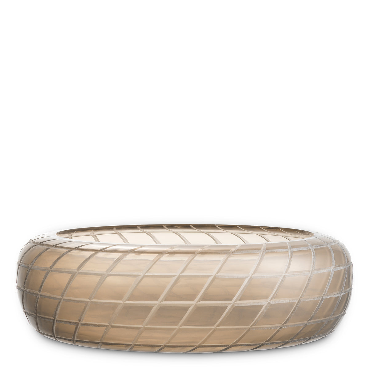 Bowl Tarano matte sand color glass by Eichholtz