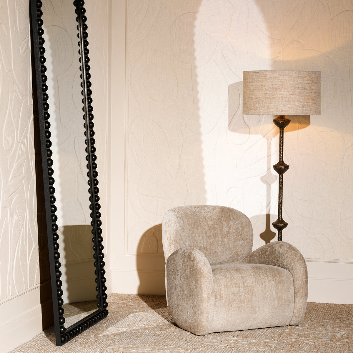 Mirror Kenton L classic black finish by Eichholtz