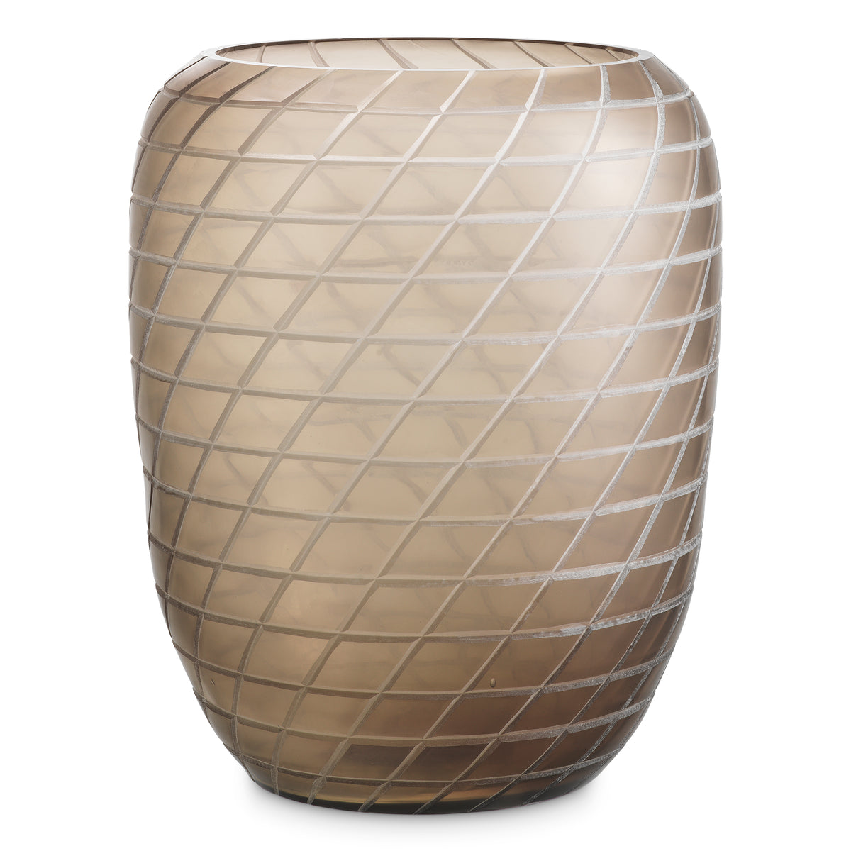 Vase Tarano L matte sand color glass by Eichholtz