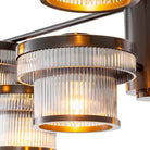 CDJ Chandelier Andromeda bronze highlight finish smoke glass by Eichholtz