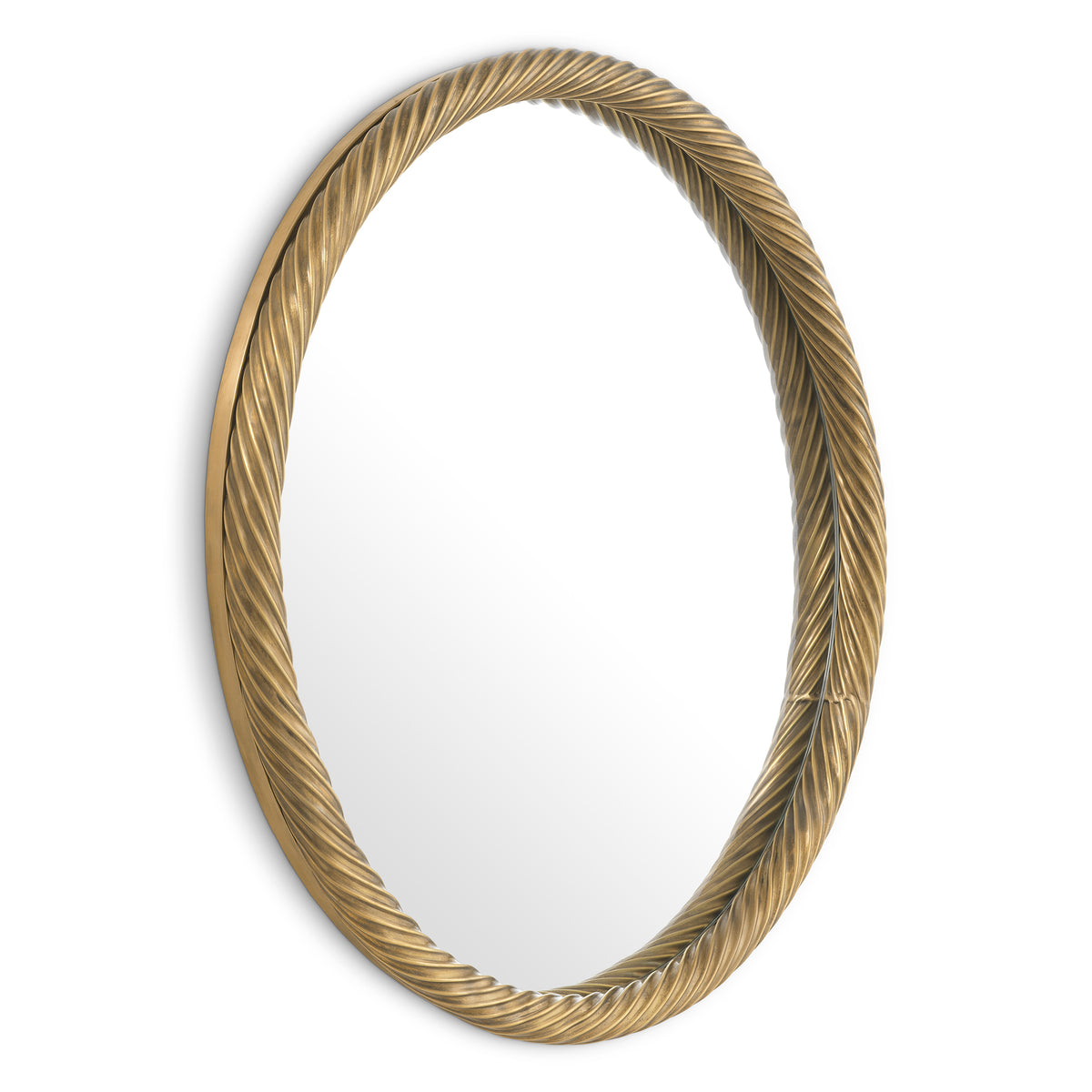 Mirror Salvi round vintage brass finish by Eichholtz