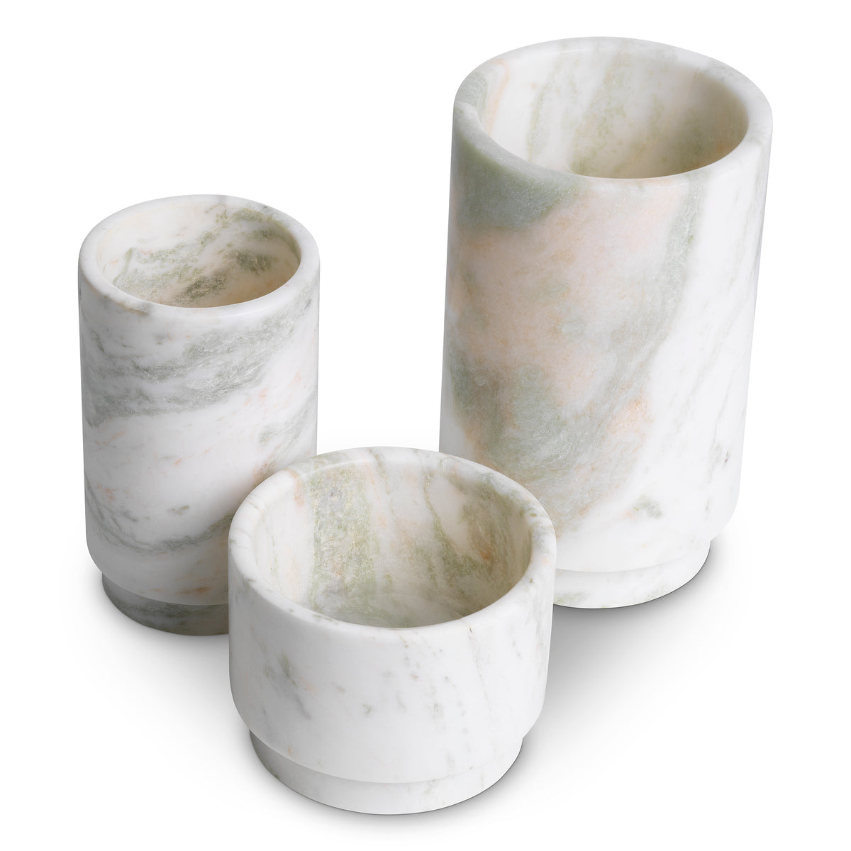 Tealight Holder Leonidas green onyx set of 3 by Eichholtz