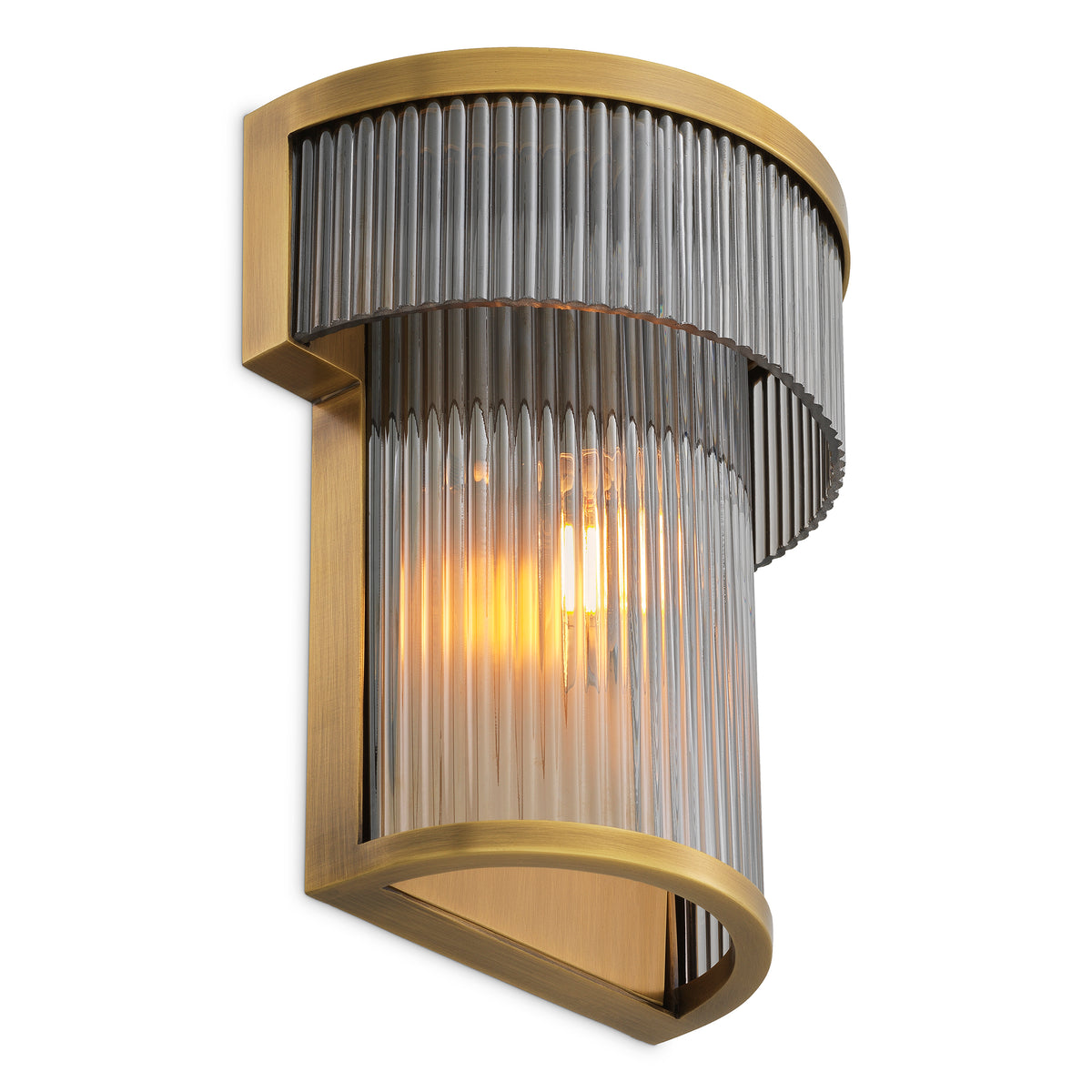 CDJ Wall Lamp Andromeda antique brass finish smoke glass by Eichholtz