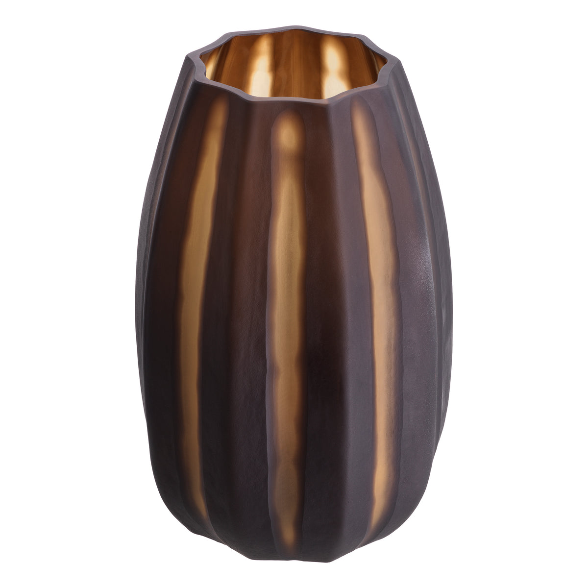 Vase Tiara S dark brown glass by Eichholtz