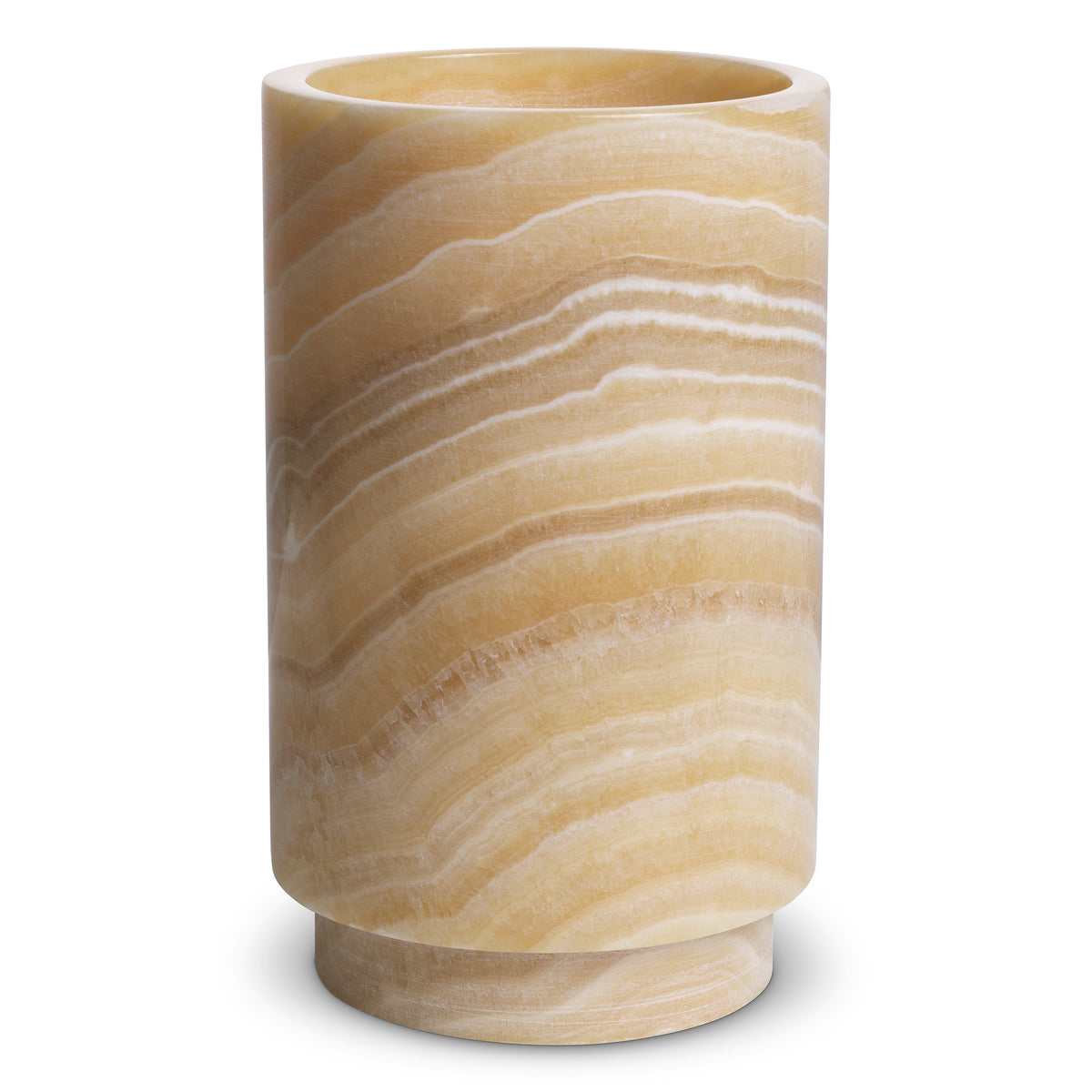 Tealight holder Leonidas yellow onyx set of 3 by Eichholtz