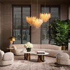Chandelier Chaves S champagne colored glass by Eichholtz