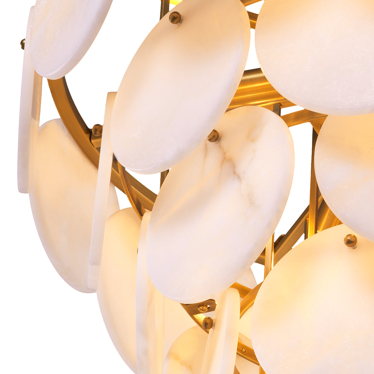 Chandelier Clementina antique brass finish alabaster by Eichholtz