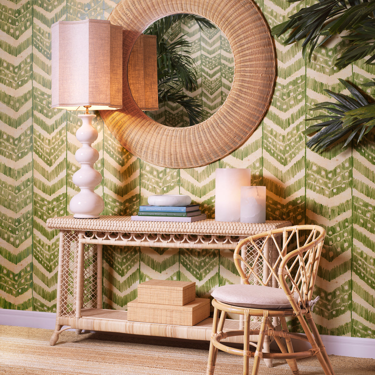 Mirror Idora natural rattan by Eichholtz