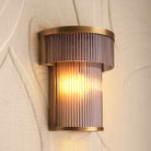 CDJ Wall Lamp Andromeda antique brass finish smoke glass by Eichholtz