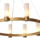 Chandelier Castro antique brass finish alabaster by Eichholtz