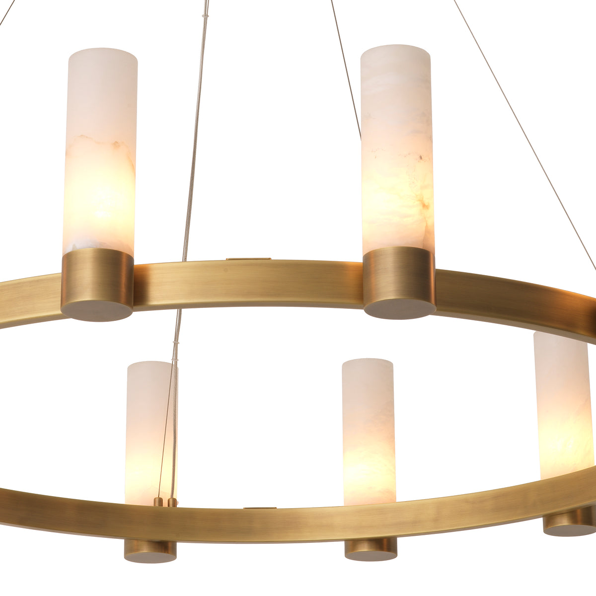 Chandelier Castro antique brass finish alabaster by Eichholtz