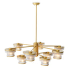 CDJ Chandelier Andromeda antique brass finish smoke glass by Eichholtz