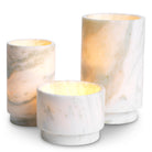 Tealight Holder Leonidas green onyx set of 3 by Eichholtz