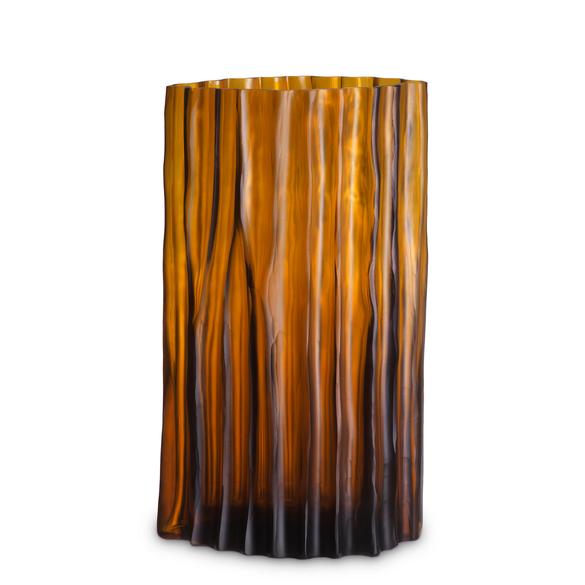 Vase Vivente S amber glass by Eichholtz