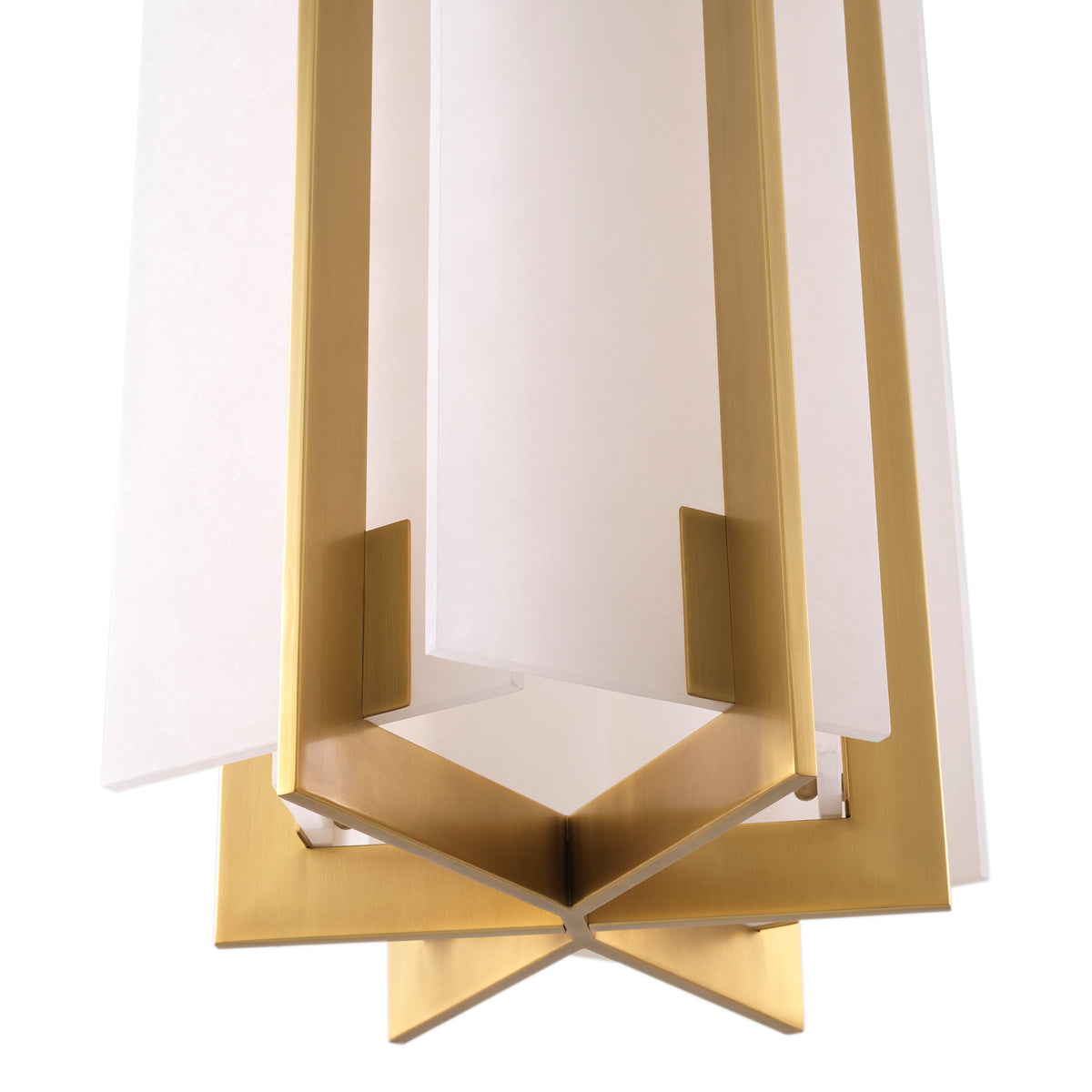 Chandelier Lugano antique brass finish alabaster by Eichholtz