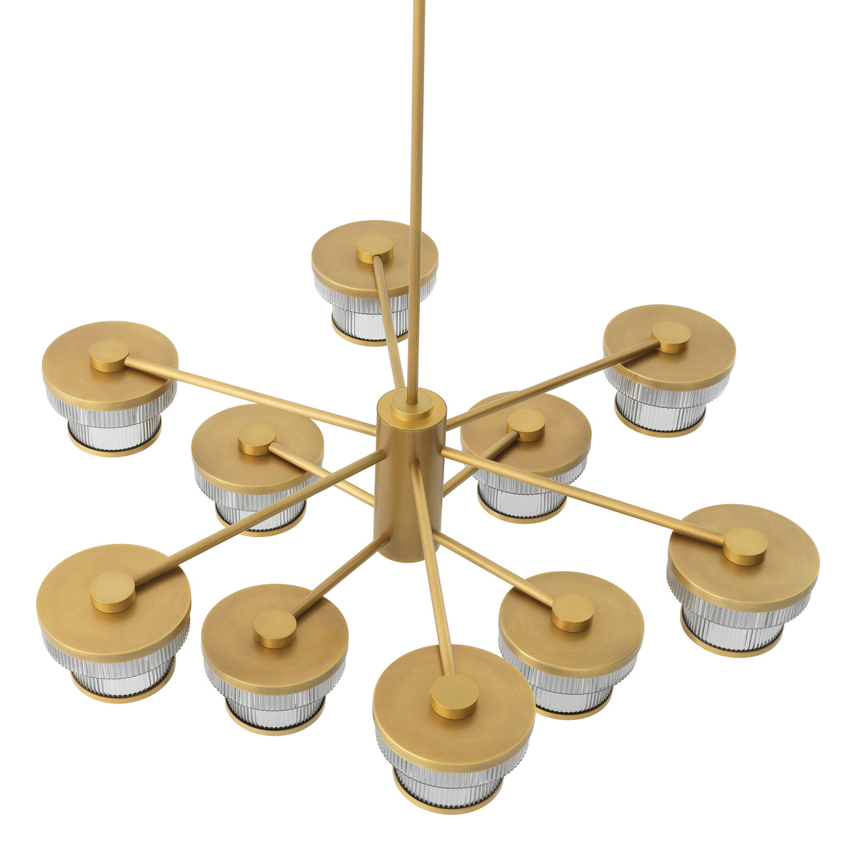 CDJ Chandelier Andromeda antique brass finish smoke glass by Eichholtz