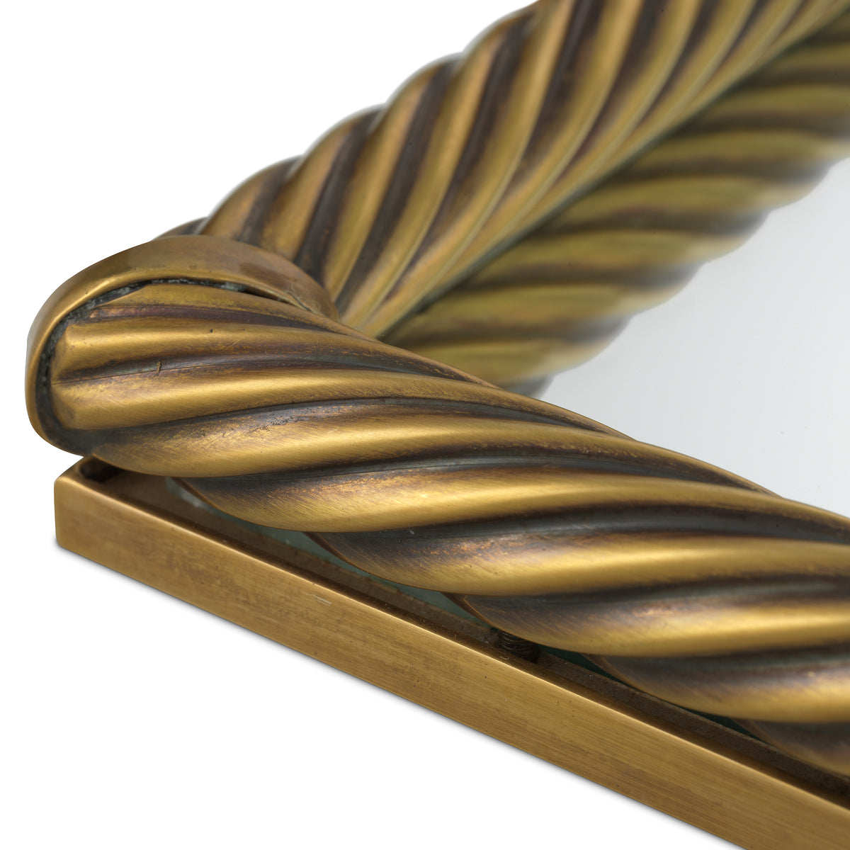 Tray Salvi Rectanguar L vintage brass finish by Eichholtz